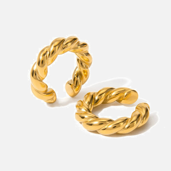 Wholesale Geometric Stainless Steel Electroplated Round Ear Clips For Women
