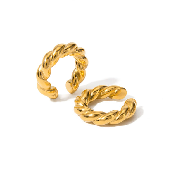 Wholesale Geometric Stainless Steel Electroplated Round Ear Clips For Women