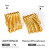 Wholesale Geometric Stainless Steel Electroplated Square Wave Texture Earrings For Women