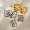 Wholesale Geometric Stainless Steel Electroplated Square Wave Texture Earrings For Women