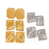 Wholesale Geometric Stainless Steel Electroplated Square Wave Texture Earrings For Women