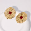 Wholesale Geometric Stainless Steel Electroplated Stud Earrings For Women With Retro Design