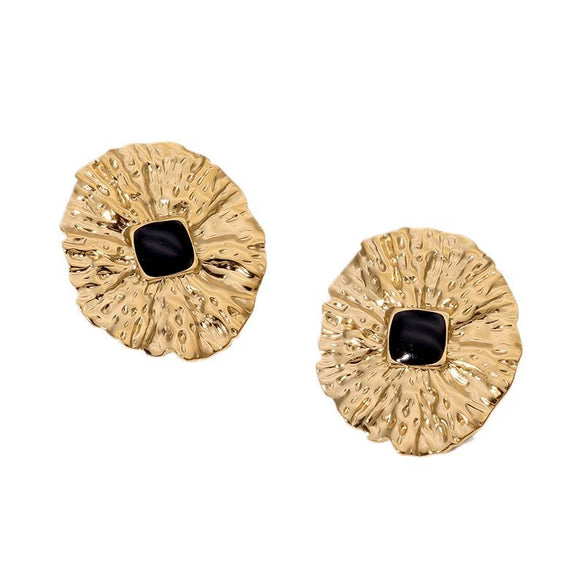 Wholesale Geometric Stainless Steel Electroplated Stud Earrings For Women With Retro Design