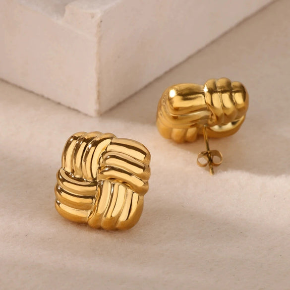 Wholesale Geometric Stainless Steel Electroplated Unisex Butterfly Stereo Earrings