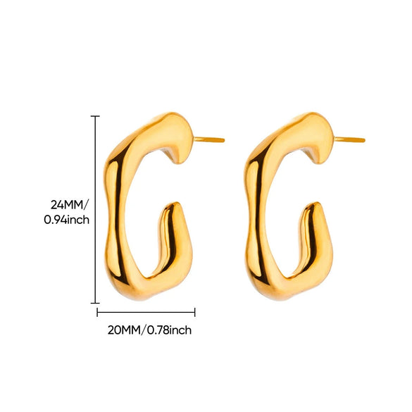 Wholesale Geometric Stainless Steel Electroplated Unisex Butterfly Stereo Earrings