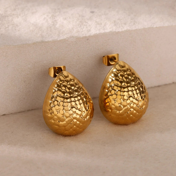 Wholesale Geometric Stainless Steel Electroplated Unisex Butterfly Stereo Earrings