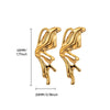 Wholesale Geometric Stainless Steel Electroplated Unisex Butterfly Stereo Earrings