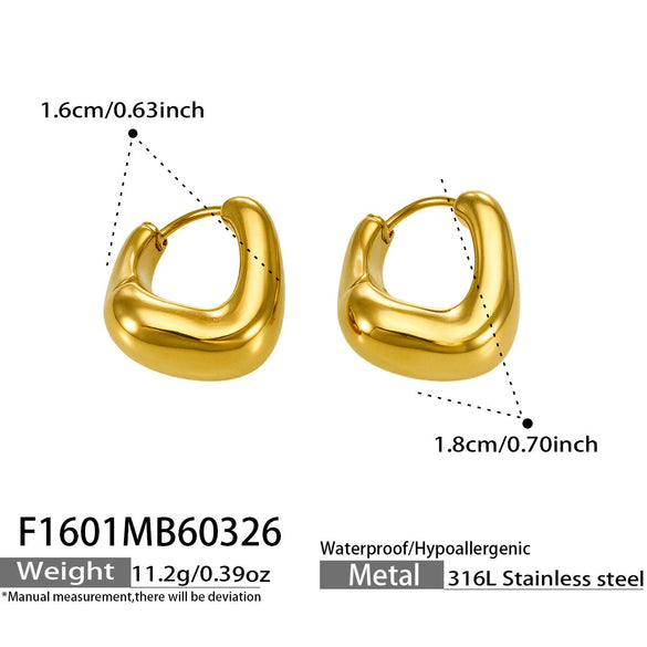 Wholesale Geometric Stainless Steel Electroplated Ushaped Earrings For Women