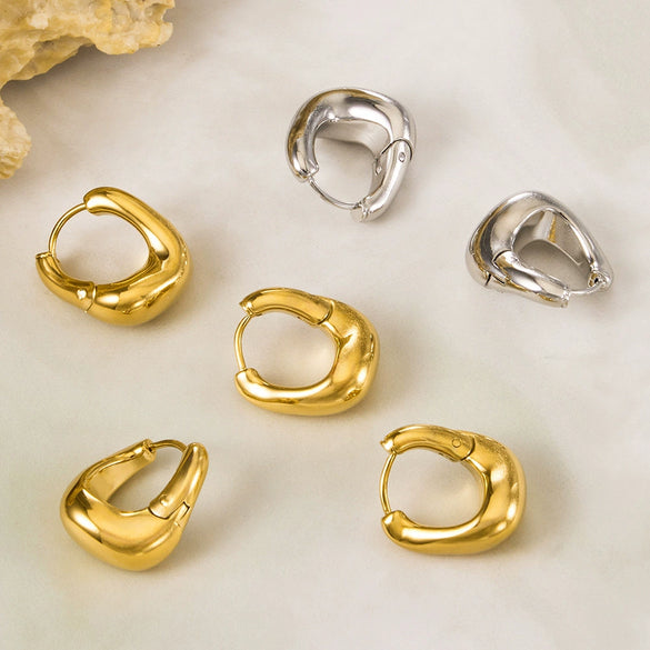 Wholesale Geometric Stainless Steel Electroplated Ushaped Earrings For Women
