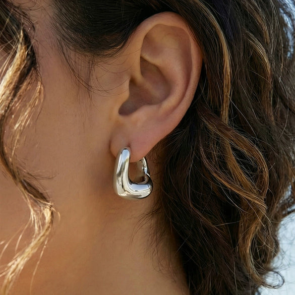 Wholesale Geometric Stainless Steel Electroplated Ushaped Earrings For Women
