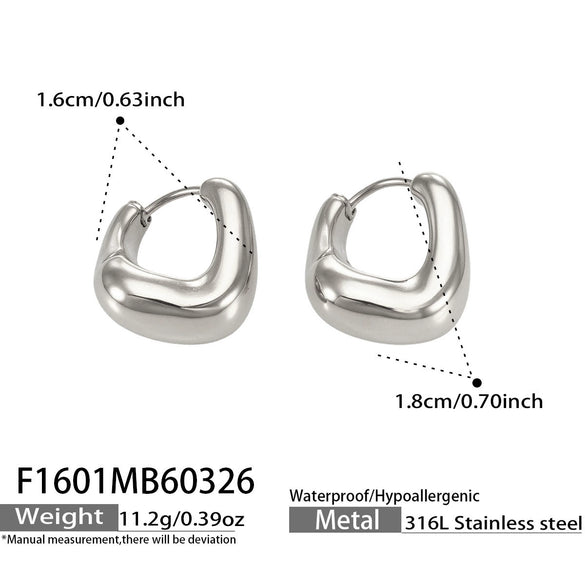 Wholesale Geometric Stainless Steel Electroplated Ushaped Earrings For Women
