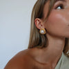 Wholesale Geometric Stainless Steel Electroplated White Shell Beads Pearl Winding Thread Earrings For Women