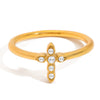 Wholesale Geometric Stainless Steel Electroplated Women's Cross Ring Accessories