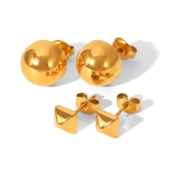 Wholesale Geometric Stainless Steel Electroplated Women's Earrings