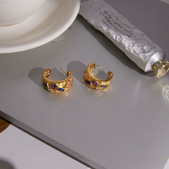Wholesale Geometric Stainless Steel Electroplated Women's Earrings