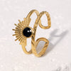 Wholesale Geometric Stainless Steel Electroplated Women's Open Rings Retro Simple Style