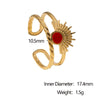 Wholesale Geometric Stainless Steel Electroplated Women's Open Rings Retro Simple Style