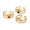 Wholesale Geometric Stainless Steel Electroplated Women's Open Rings Retro Simple Style