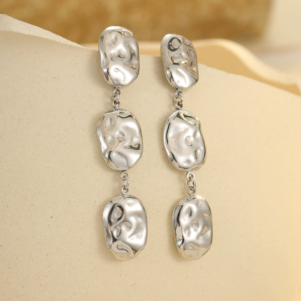 Wholesale Geometric Stainless Steel Fashion Women's Electroplated Earrings
