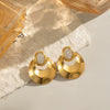 Wholesale Geometric Stainless Steel Fine Polished Fashionable Texture Light Luxury High End Women's Earrings With Electroplating Process Waterproof And Environmentally Friendly
