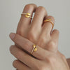 Wholesale Geometric Stainless Steel Gold Plated Light Luxury Open Ring Jewelry For Women