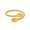 Wholesale Geometric Stainless Steel Gold Plated Light Luxury Open Ring Jewelry For Women