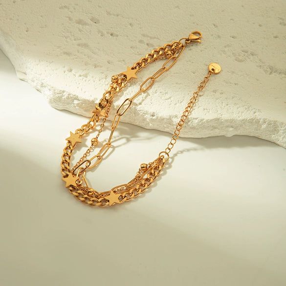 Wholesale Geometric Stainless Steel Goldplated Electroplated Fashion Women's Bracelet Jewelry