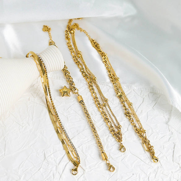 Wholesale Geometric Stainless Steel Goldplated Electroplated Fashion Women's Bracelet Jewelry