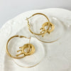 Wholesale Geometric Stainless Steel Goldplated Round Earrings For Women