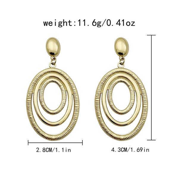 Wholesale Geometric Stainless Steel Goldplated Round Earrings For Women