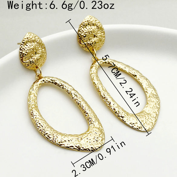 Wholesale Geometric Stainless Steel Goldplated Round Earrings For Women