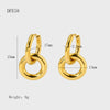 Wholesale Geometric Stainless Steel Goldplated Round Ring Pendant Hoop Earrings For Women