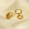 Wholesale Geometric Stainless Steel Goldplated Round Ring Pendant Hoop Earrings For Women