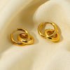 Wholesale Geometric Stainless Steel Goldplated Round Ring Pendant Hoop Earrings For Women