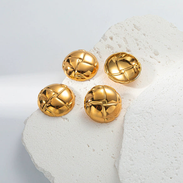 Wholesale Geometric Stainless Steel Goldplated Turtle Shell Fashion Personality Earrings For Women