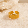 Wholesale Geometric Stainless Steel Goldplated Wide Opening Adjustable Ring For Women