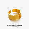 Wholesale Geometric Stainless Steel Goldplated Wide Opening Adjustable Ring For Women
