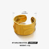 Wholesale Geometric Stainless Steel Goldplated Wide Opening Adjustable Ring For Women