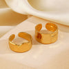 Wholesale Geometric Stainless Steel Goldplated Wide Opening Adjustable Ring For Women
