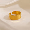 Wholesale Geometric Stainless Steel Goldplated Wide Opening Adjustable Ring For Women