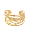 Wholesale Geometric Stainless Steel Hydraulic Pressure Hollowout Open Bracelet