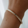 Wholesale Geometric Stainless Steel Inlaid White Square Zircon Electroplated Ladies Bracelet