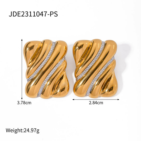 Wholesale Geometric Stainless Steel Jewelry With Gold And Silver Color Matching And Electroplating Design