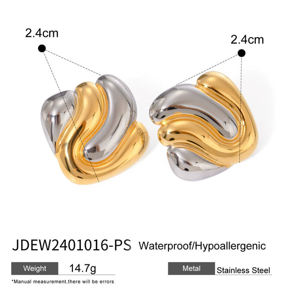 Wholesale Geometric Stainless Steel Jewelry With Gold And Silver Color Matching And Electroplating Design