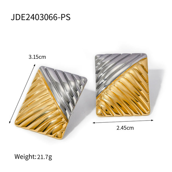 Wholesale Geometric Stainless Steel Jewelry With Gold And Silver Color Matching And Electroplating Design