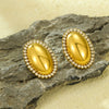 Wholesale Geometric Stainless Steel 18K Gold Electroplated Diamondencrusted Women's Earrings