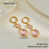 Wholesale Geometric Stainless Steel 18K Gold Electroplated Ear Cuffs For Women With Crystal Splicing Design