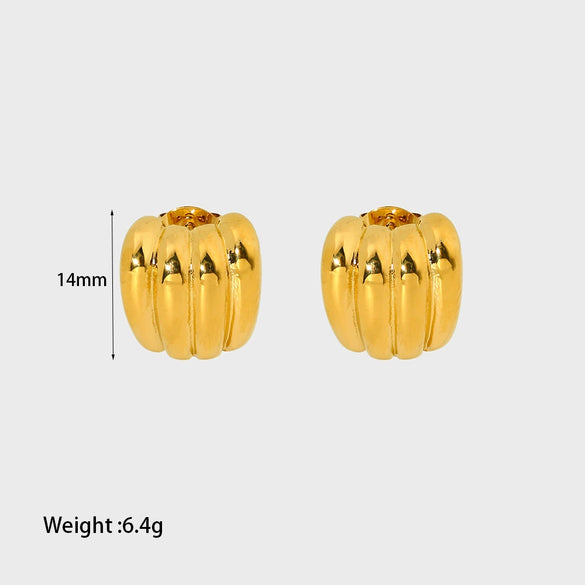 Wholesale Geometric Stainless Steel 18K Gold Electroplated Earrings For Women