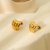 Wholesale Geometric Stainless Steel 18K Gold Electroplated Earrings For Women