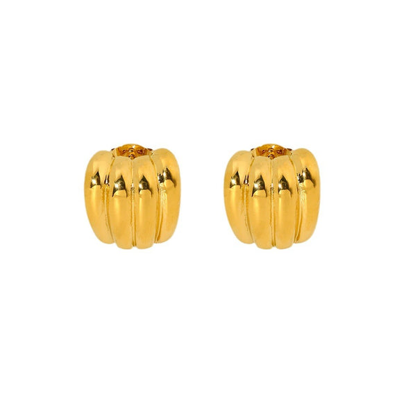 Wholesale Geometric Stainless Steel 18K Gold Electroplated Earrings For Women